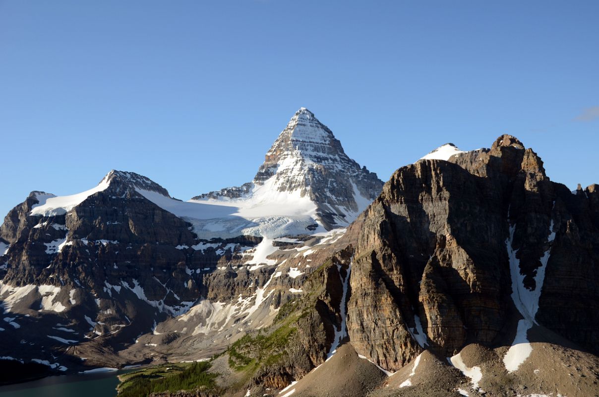 30 Mount Magog, Mount Assiniboine, Sunburst Peak, Lake Magog Early Morning From the Nublet